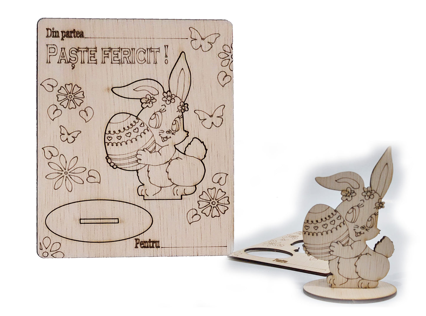 Card cu iepuraș de Paște- Ea
