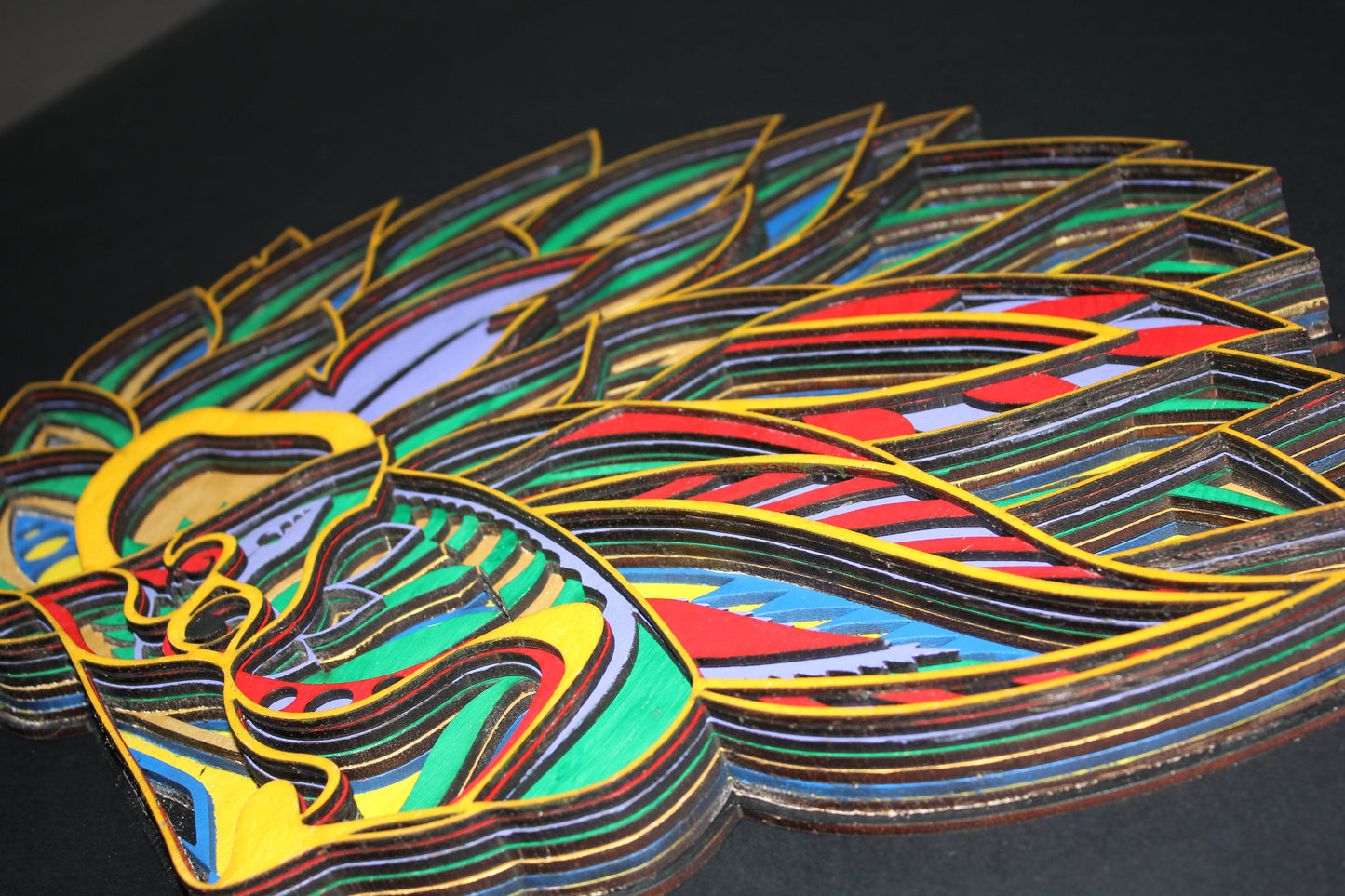 Leu - mandala din lemn