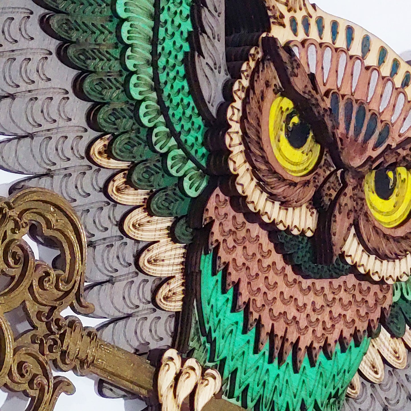 Bufniță - mandala din lemn