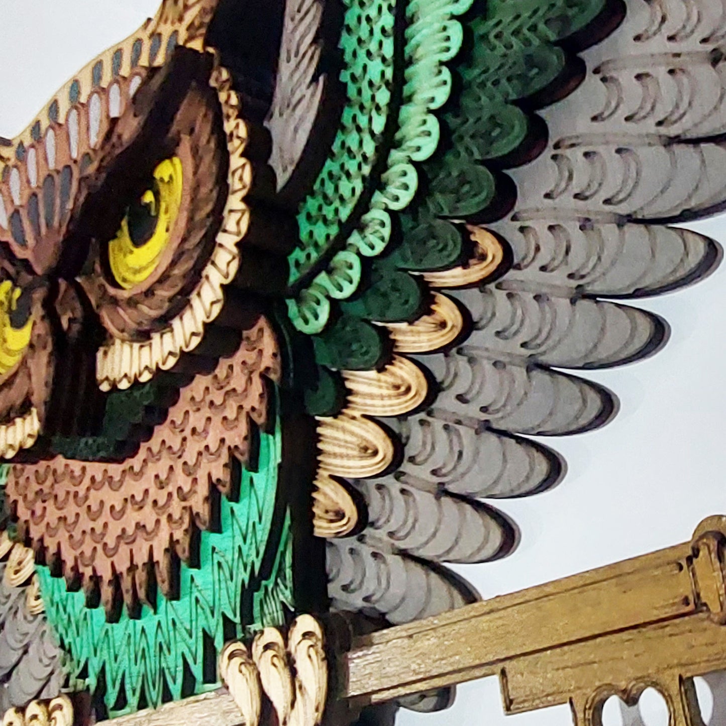 Bufniță - mandala din lemn