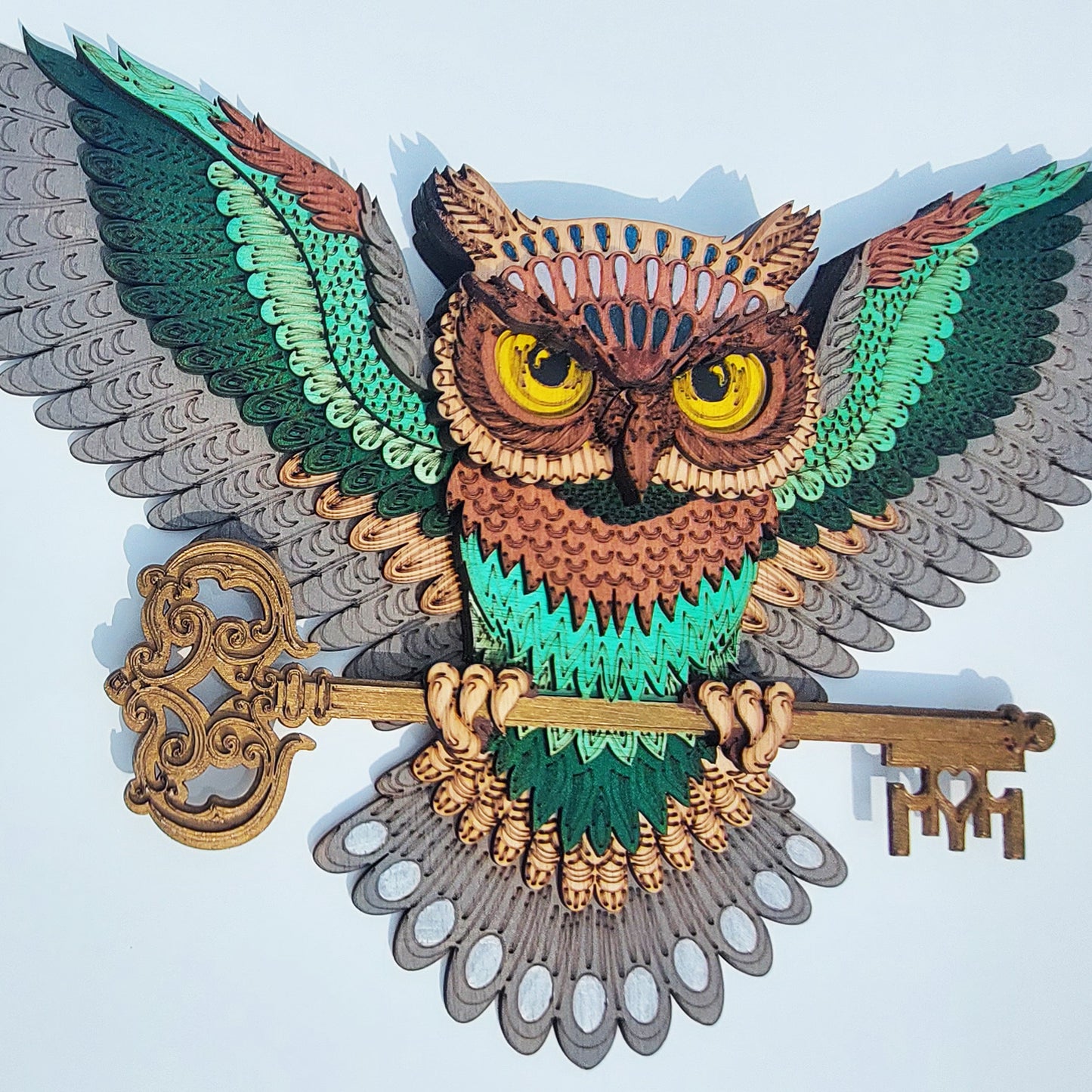 Bufniță - mandala din lemn