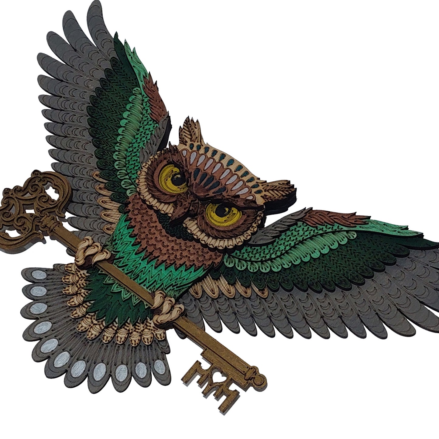 Bufniță - mandala din lemn