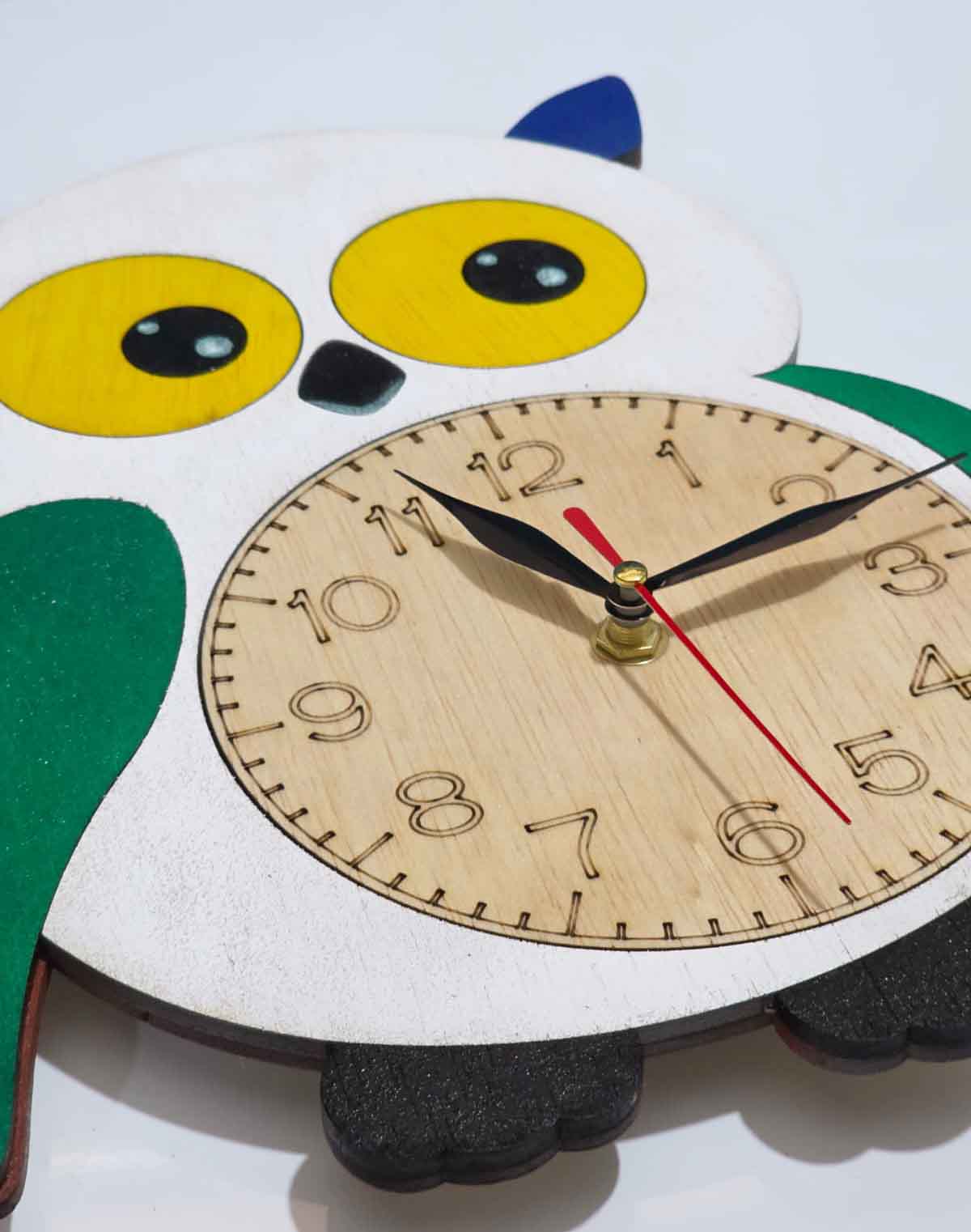 Ceas de perete pentru copii - Bufniță