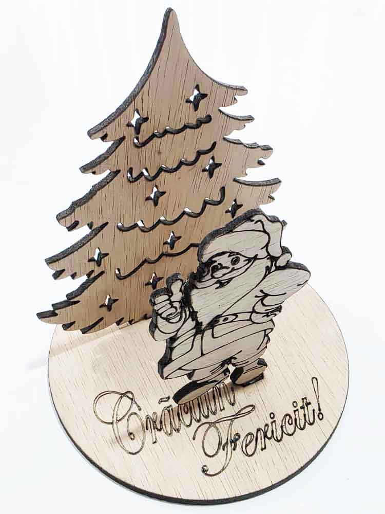 Dioramă cu Moș Crăciun 14x12 cm