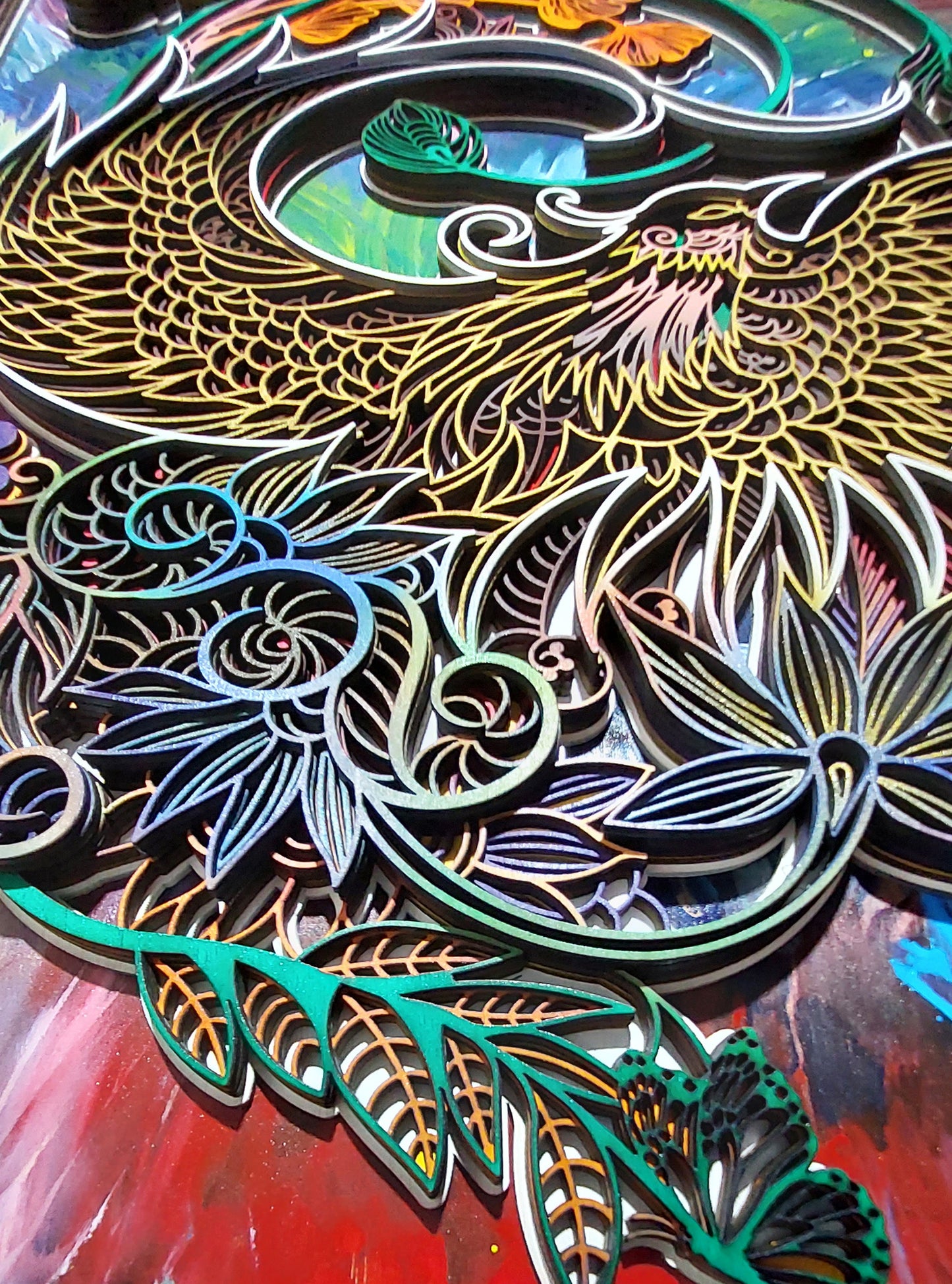 Pasărea Paradisului - mandala din lemn