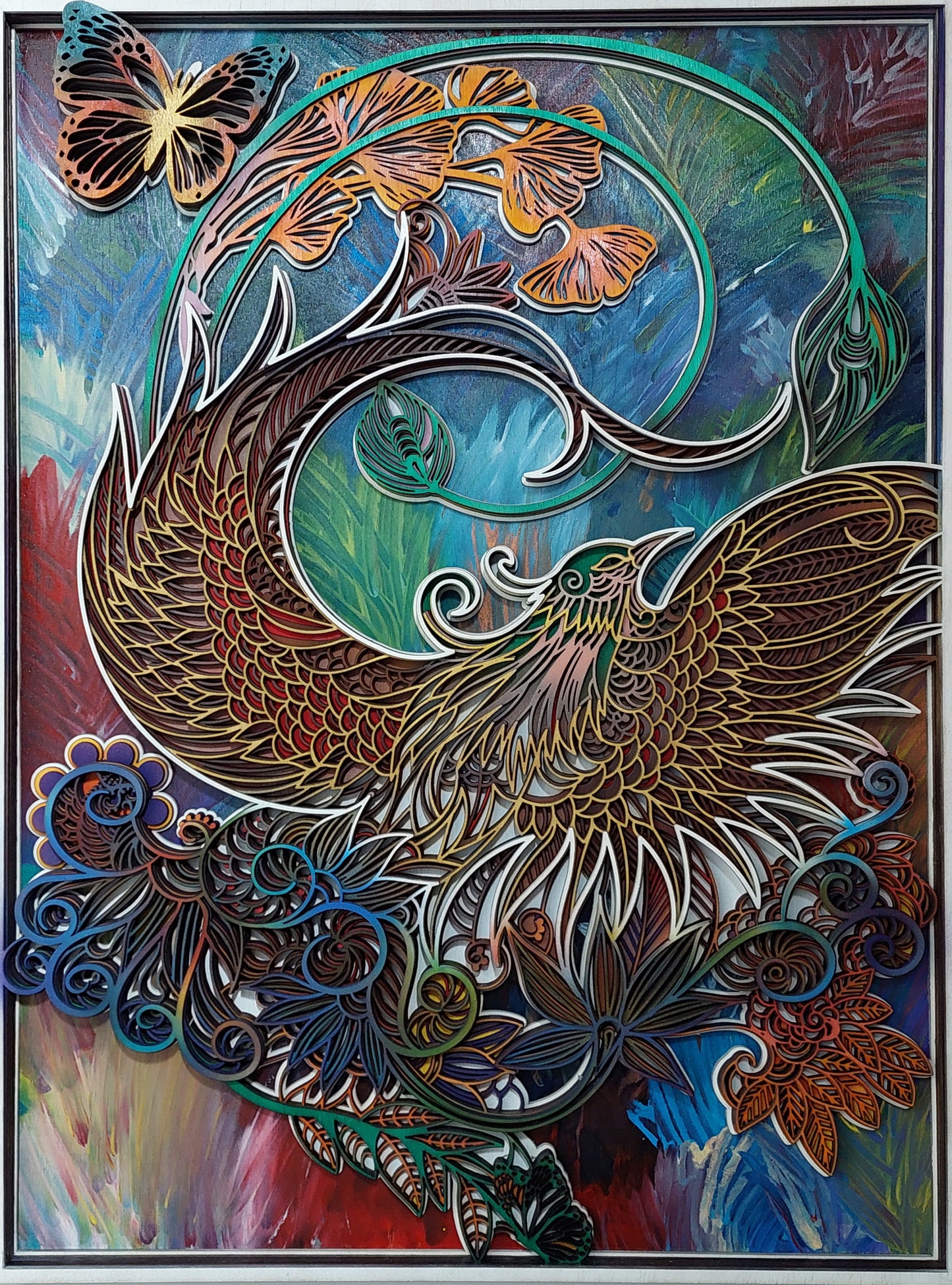 Pasărea Paradisului - mandala din lemn