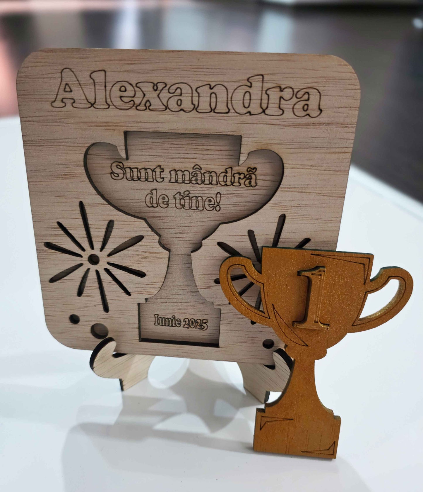 Plachetă cu dedicație personalizabilă Cupă Nr.1