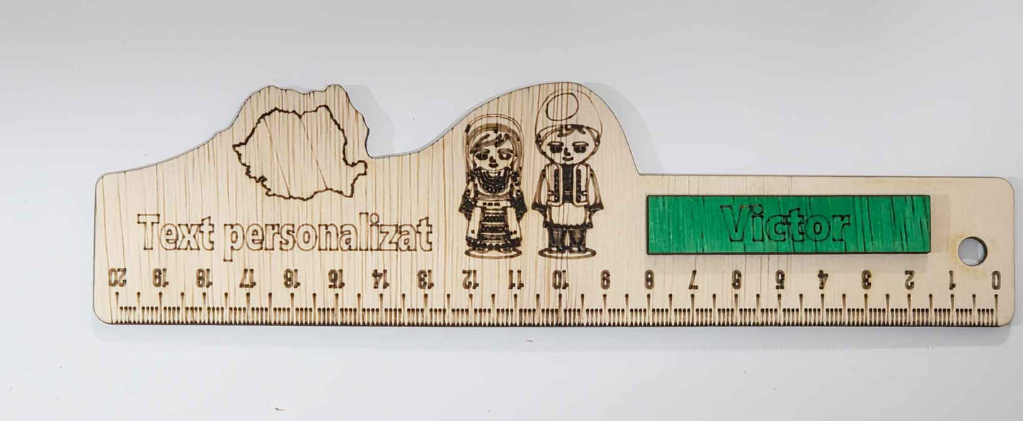 Riglă din placaj 20 cm - Etno