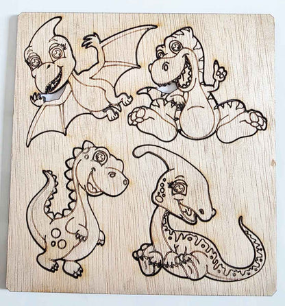 Set de 4 figurine pentru colorat - Donozauri 2