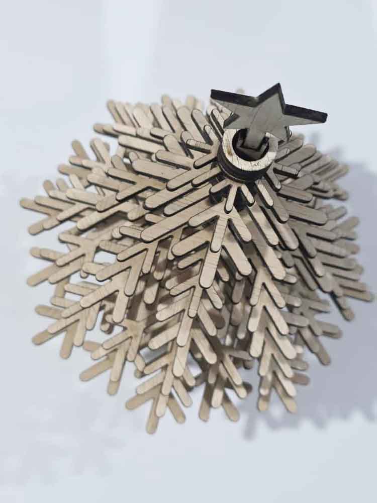 Brad de Crăciun în straturi 3D - 32 cm