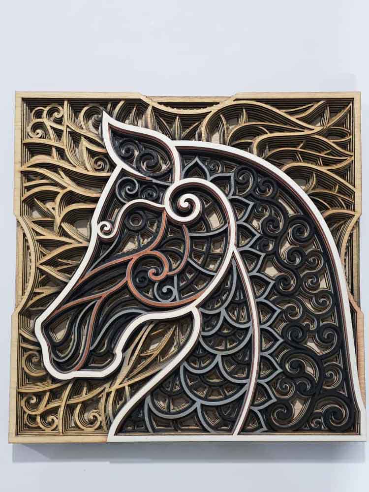 Caballo - mandala din lemn