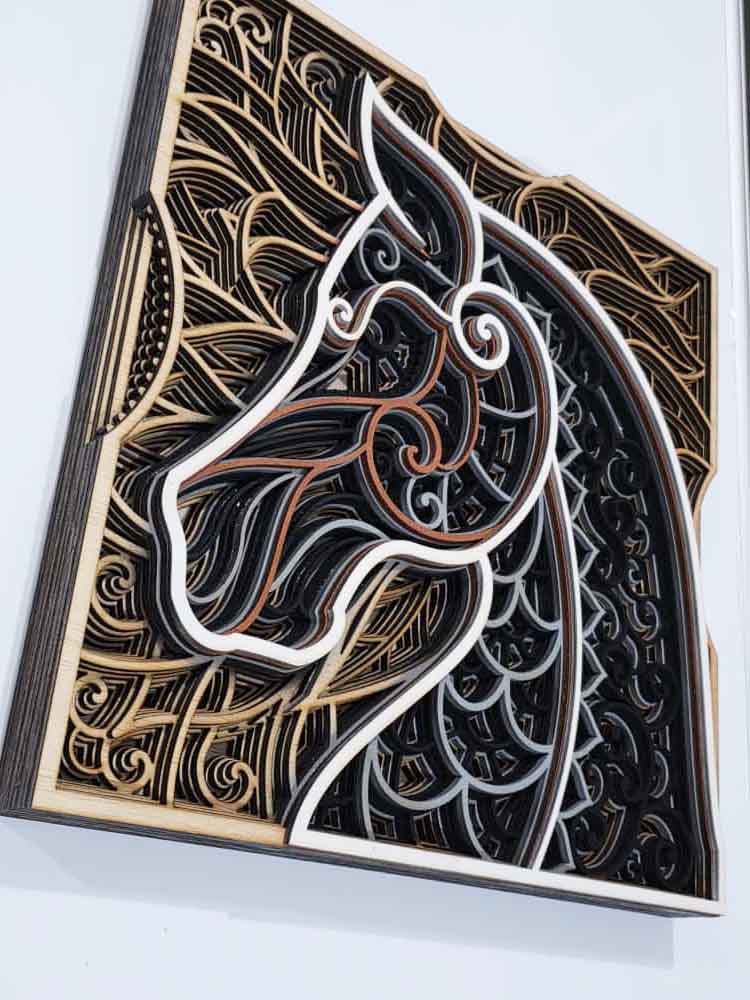 Caballo - mandala din lemn