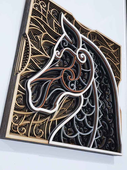 Caballo - mandala din lemn