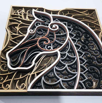 Caballo - mandala din lemn