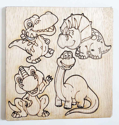 Set de 4 figurine pentru colorat - Dinozauri 1