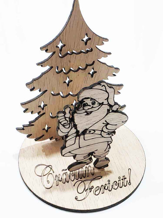 Dioramă cu Moș Crăciun 14x12 cm