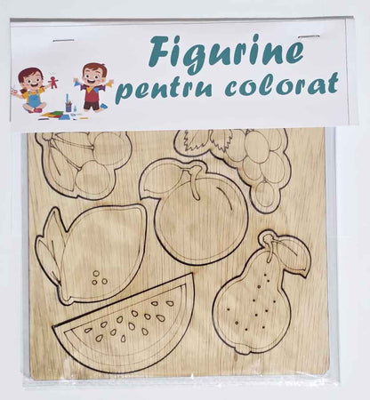 Set de 6 figurine pentru colorat - Fructe