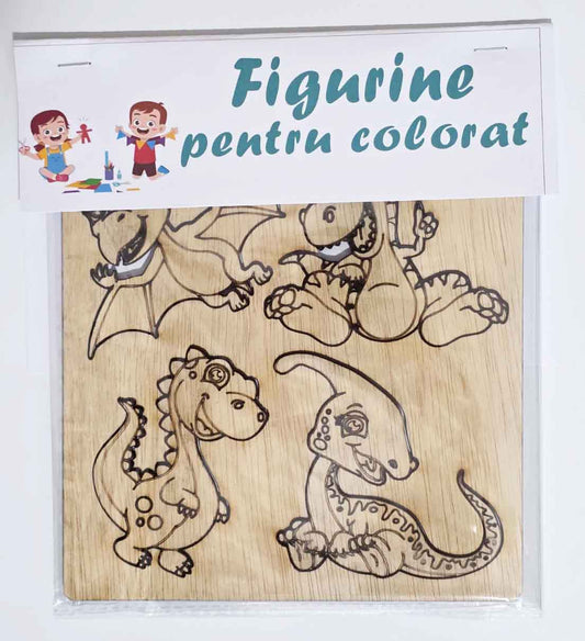 Set de 4 figurine pentru colorat - Donozauri 2