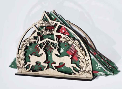 Suport pentru șervețele de Crăciun 17x13x3 cm - set creativ
