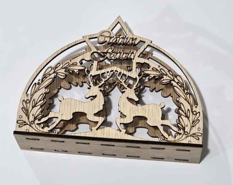 Suport pentru șervețele de Crăciun 17x13x3 cm - set creativ